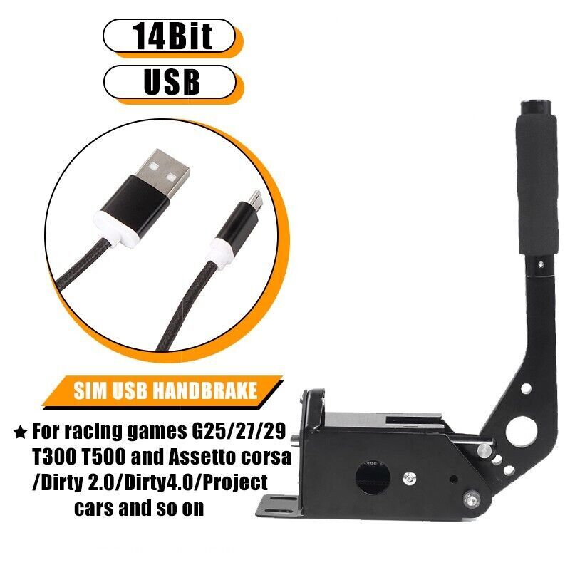 14Bit Handbrake USB for Sim Racing Games G25 G27 G29 T500 for PC Windows