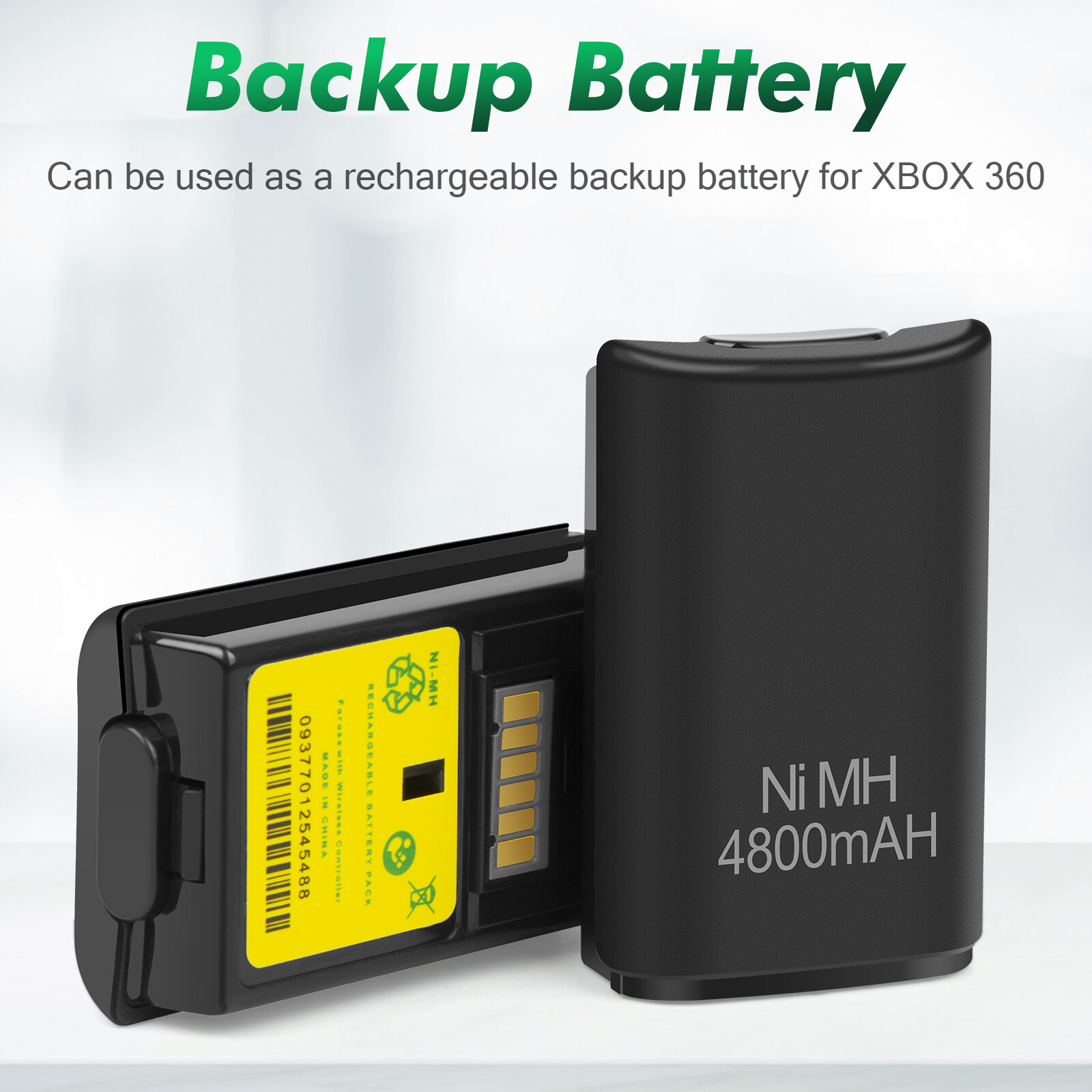 2Pcs Rechargeable Battery Pack USB 4800mAh Charger Cable For XBox 360 Controller