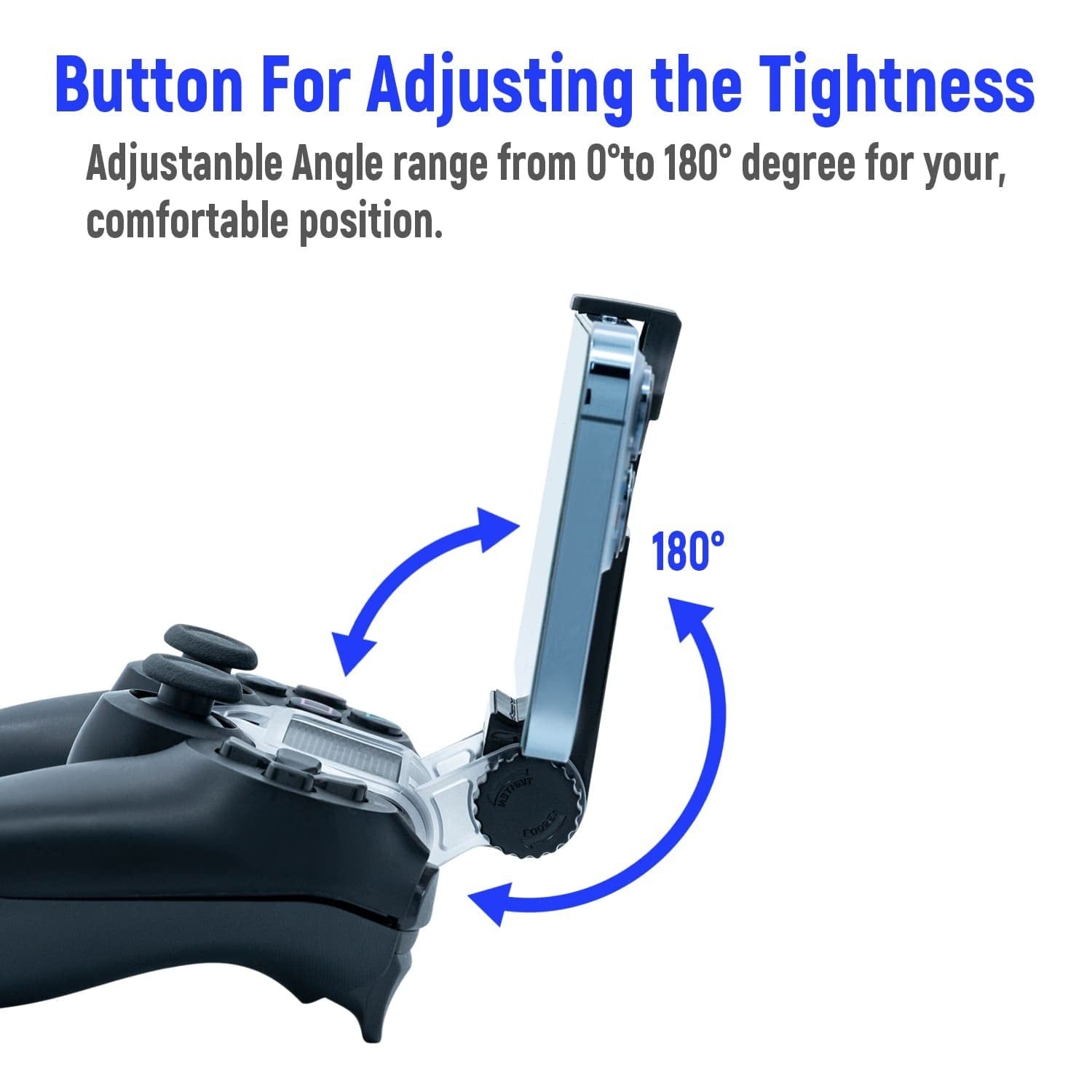 PS4 Controller Phone Mount Clip – Adjustable Holder for Smartphones Up to 6 Inch