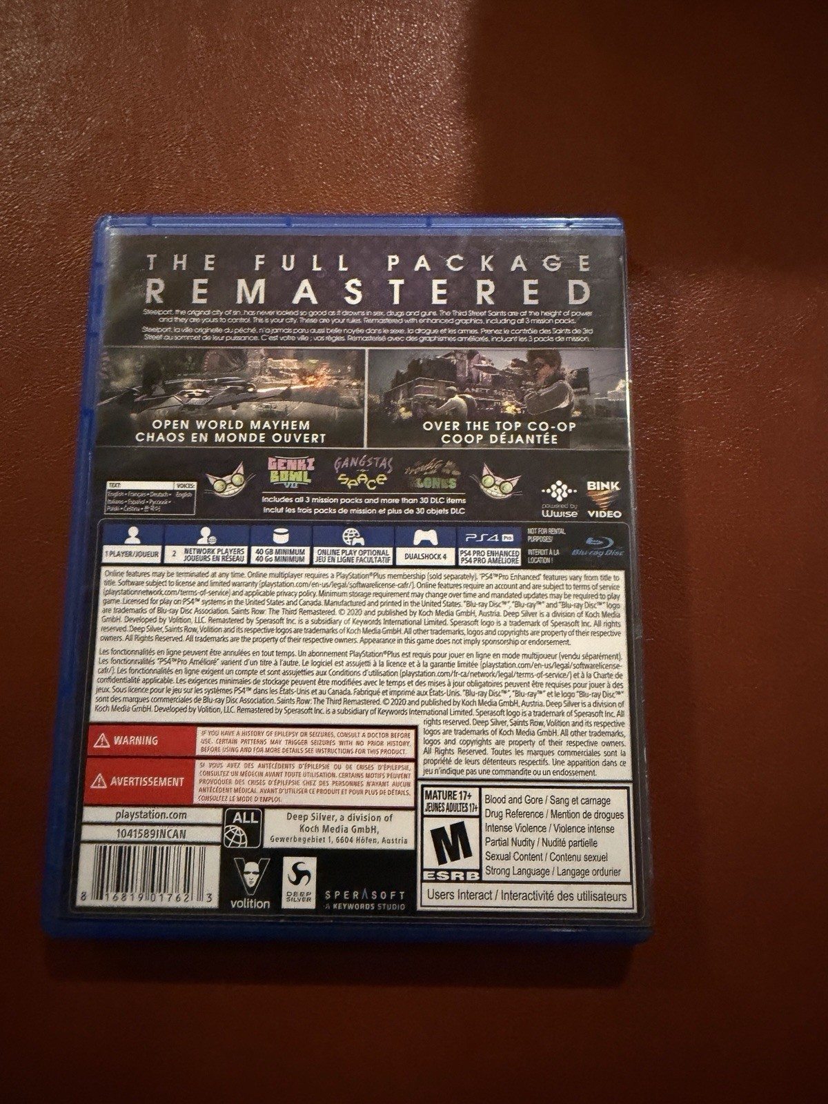Deep Silver Saints Row the Third Remastered PS4 Action Game M NTSC-U/C
