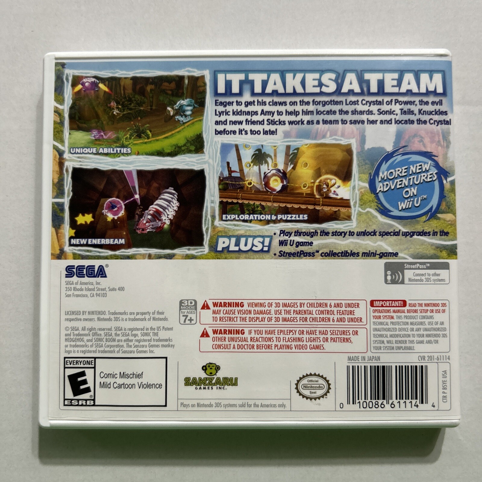 Sonic Boom: Shattered Crystal (Nintendo 3DS, 2014) CIB Complete