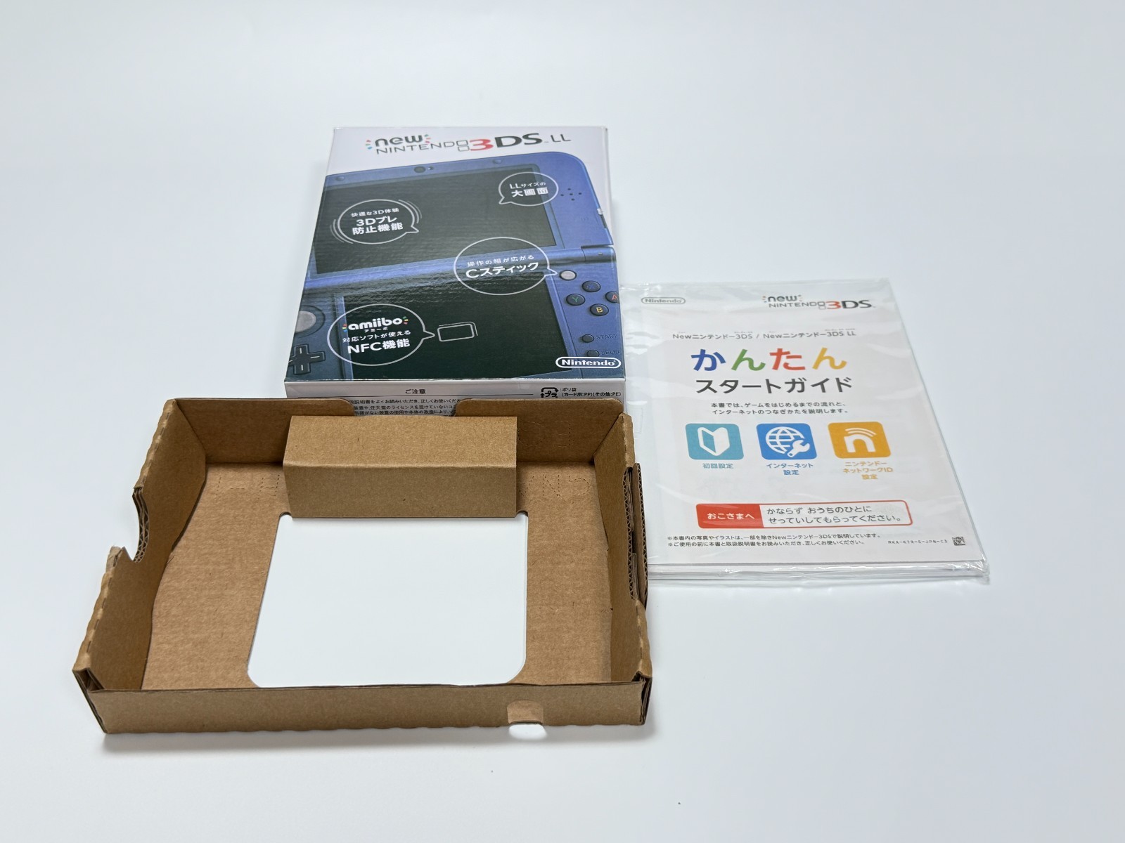 New Nintendo 3DS LL Metallic Blue Console CIB + Mario Kart 7 Smash 3D Land Maker