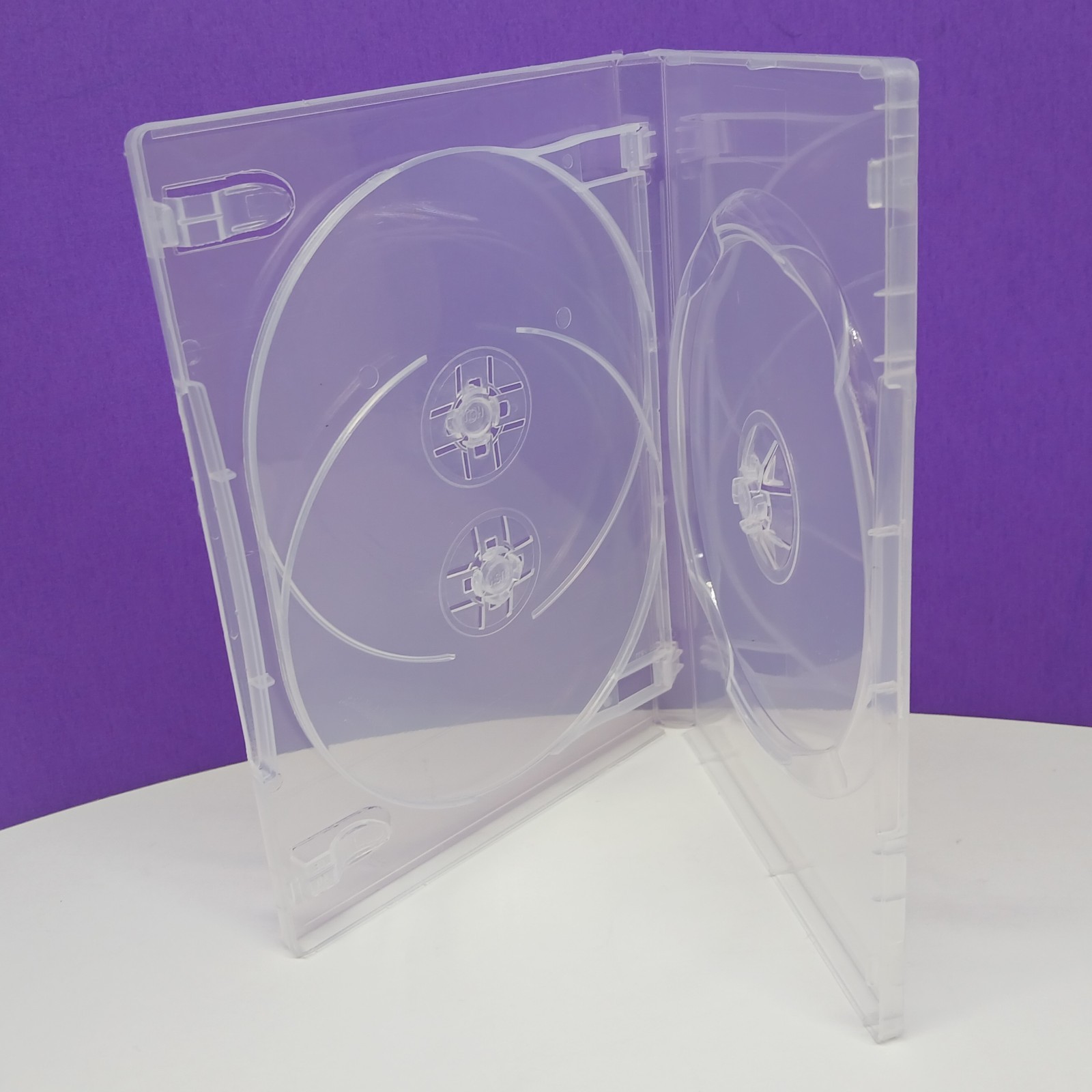 One Standard Clear 3 Disc DVD Replacement Case With Dustcover 14mm