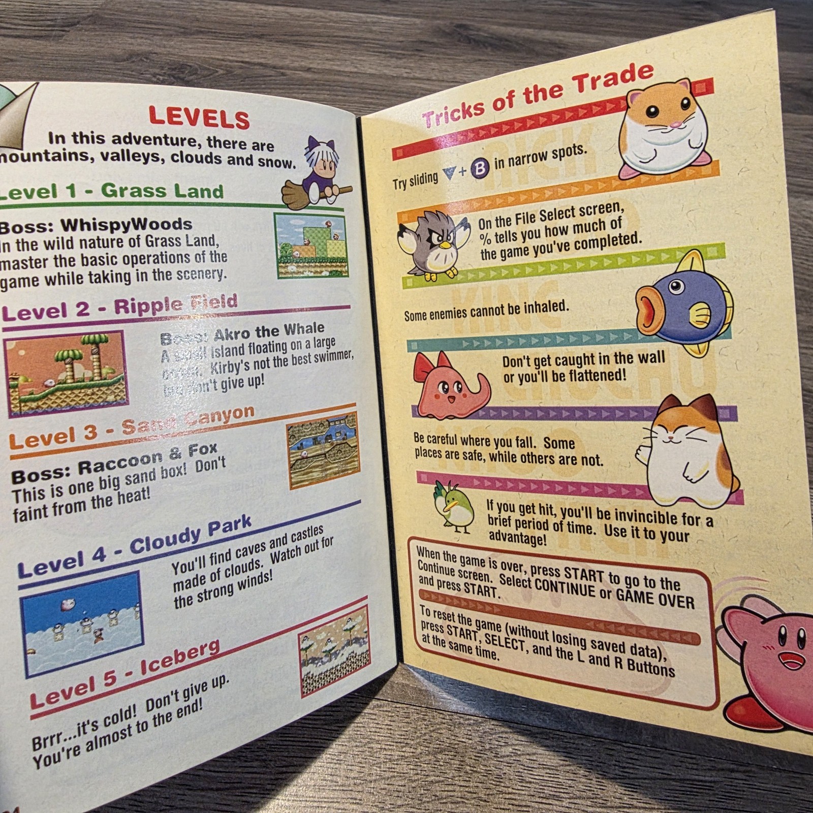 SNES Kirby’s Dream Land 3 Original Instructional Booklet – Very Nice Clean Rare