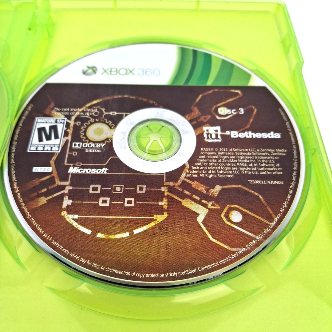 Rage (Microsoft Xbox 360, 2011) CIB Complete with Manual Tested Works