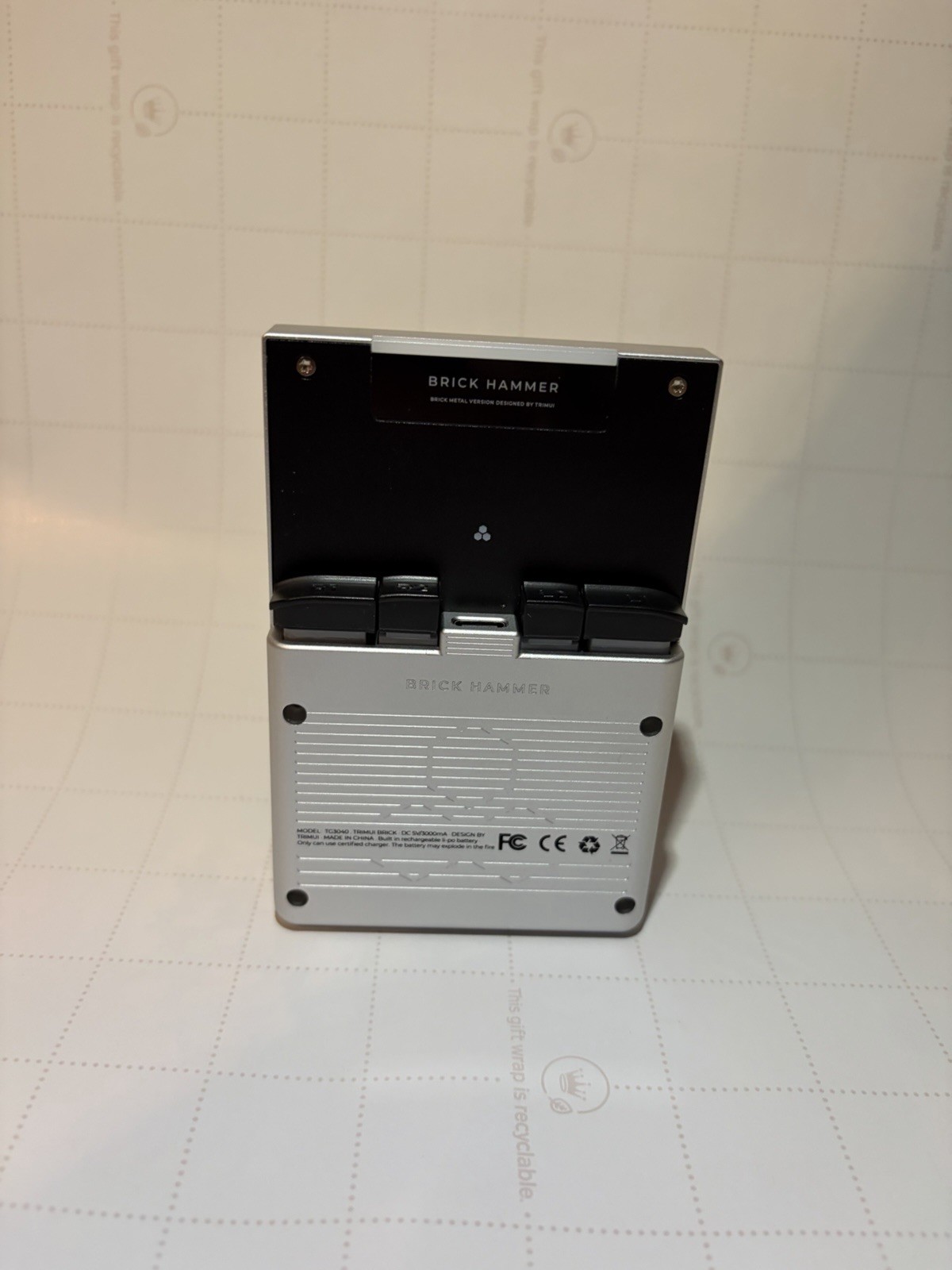 Silver Trimui Brick Hammer Handheld Game Console NO SD CARD
