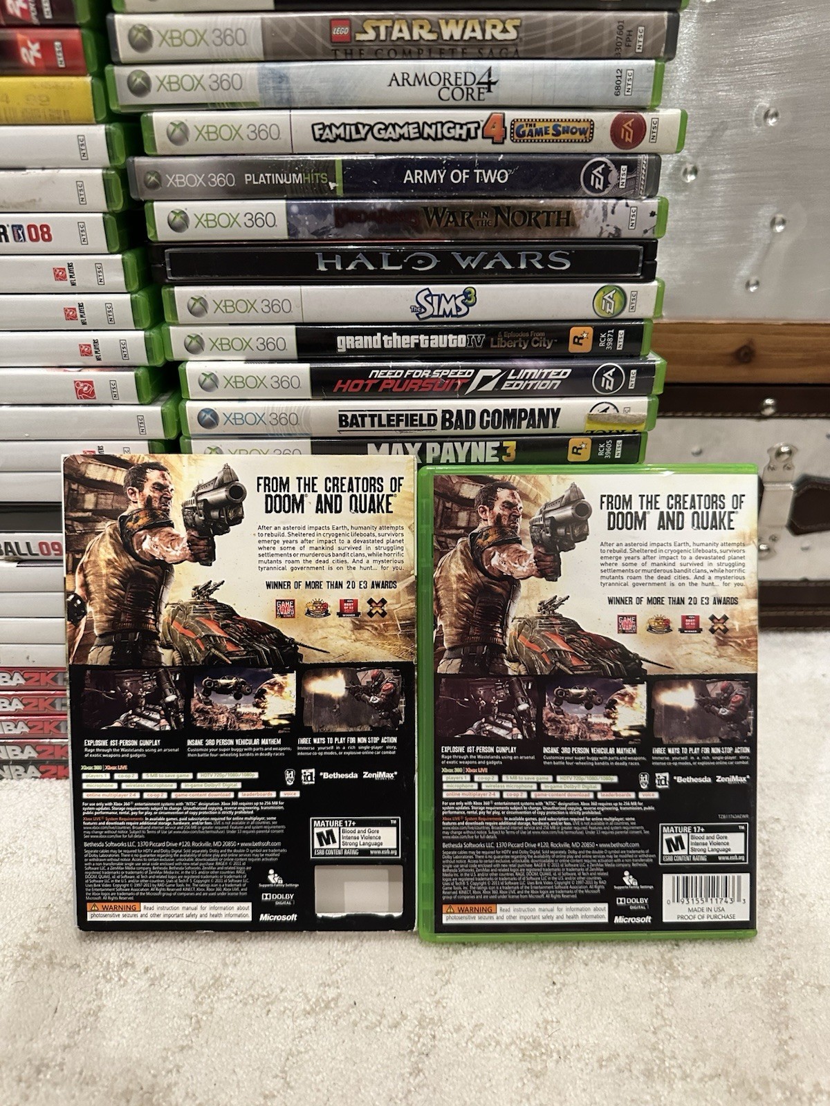 Rage (Microsoft Xbox 360, 2011) Complete CIB Tested w Slip Cover