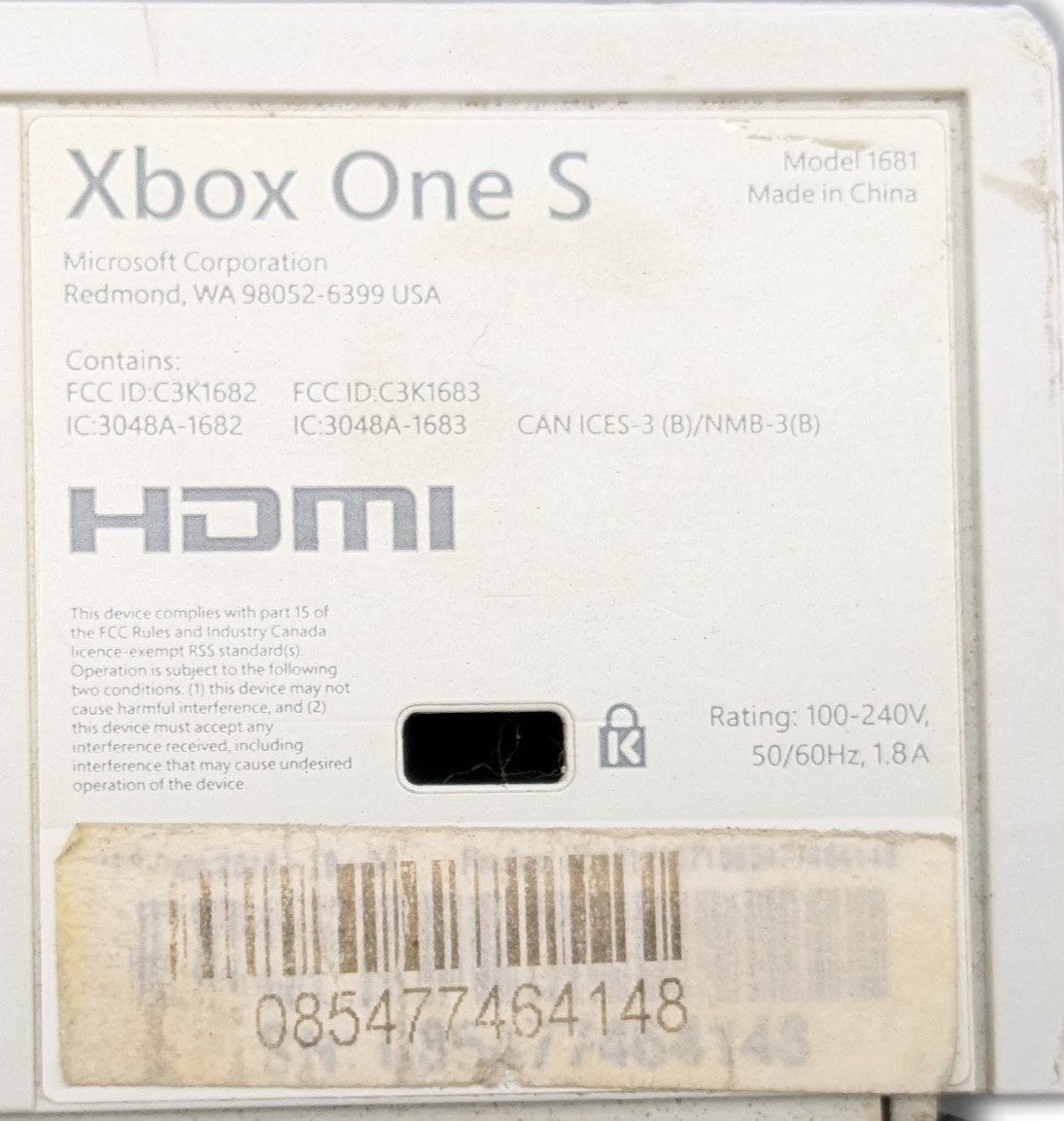 Microsoft Xbox One S 500GB White Console 4K UHD Blu-Ray Wi-Fi Used Good