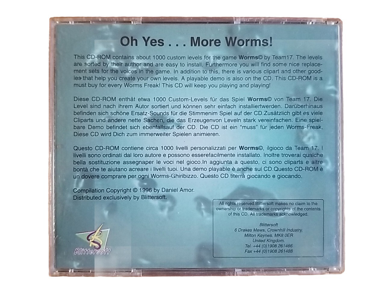 OH YES … MORE WORMS! Commodore AMIGA CD – 1000 Levels – Volume 1