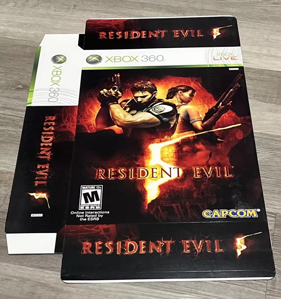 Resident Evil 5 Xbox 360 GameStop Promo Oversized Display Capcom Box Standee