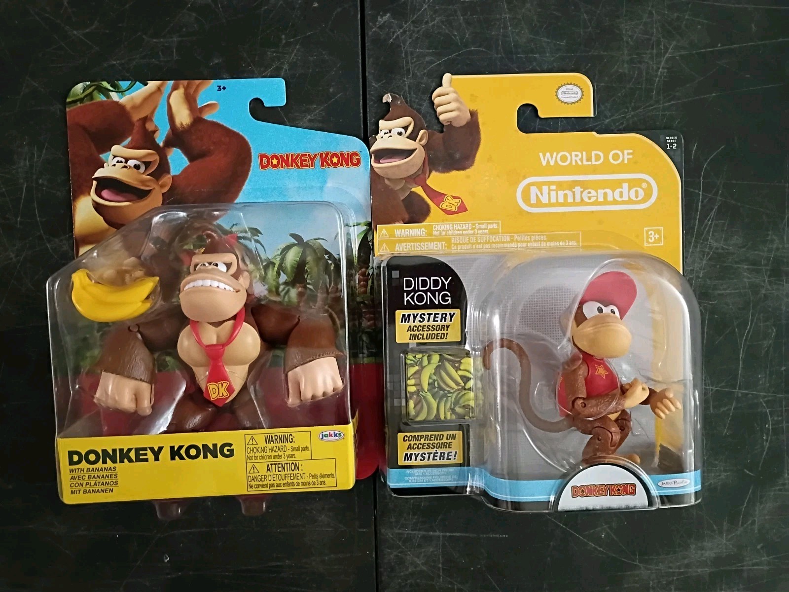 *FREE SHIP* 4″ DONKEY + DIDDY KONG Super Mario World of Nintendo Jakks Pacific