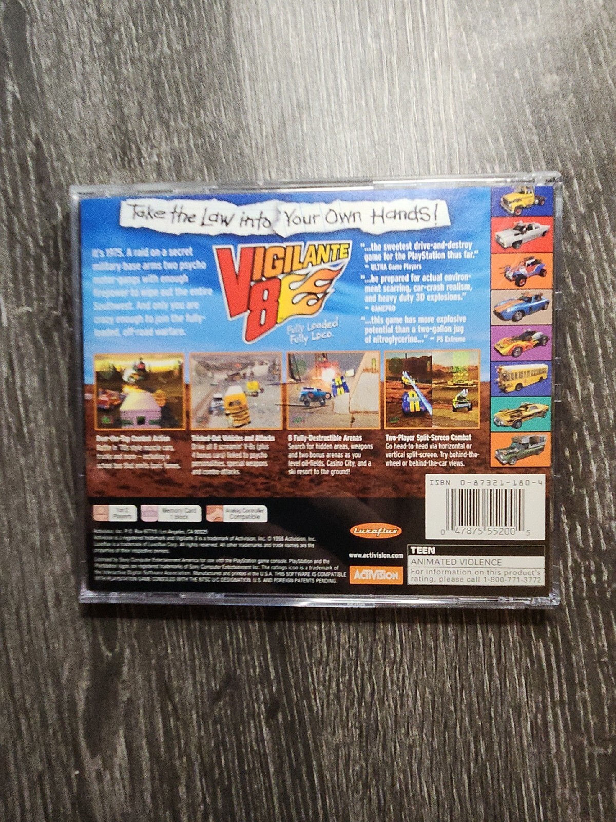 Vigilante 8 (Sony PlayStation 1, 1998) CIB TESTED with registration