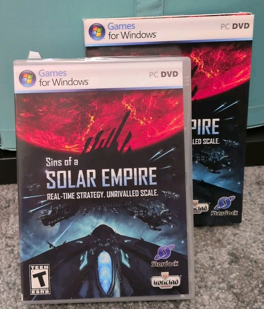 Sins of a Solar Empire PC DVD With Manual & Cardboard Foldout Cover Over Case