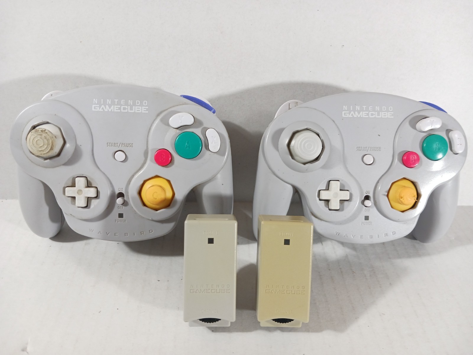 WaveBird Wireless Controller Lot Grey With Receivers Tested Heavy Wear Corrosion