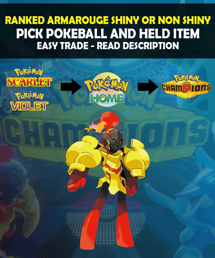 Pokemon Champions – Ranked Armarouge – Shiny Or Non Shiny – Fast Delivery