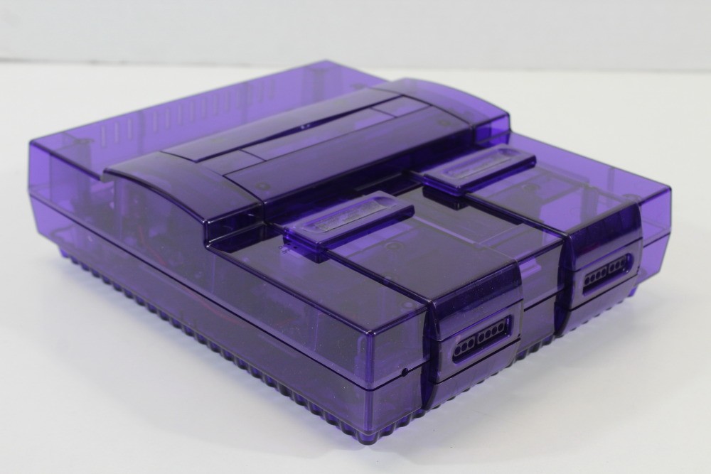 Super Nintendo Clear Purple Console SNES SFC Converted AC S-Video HDMI Adapter 1