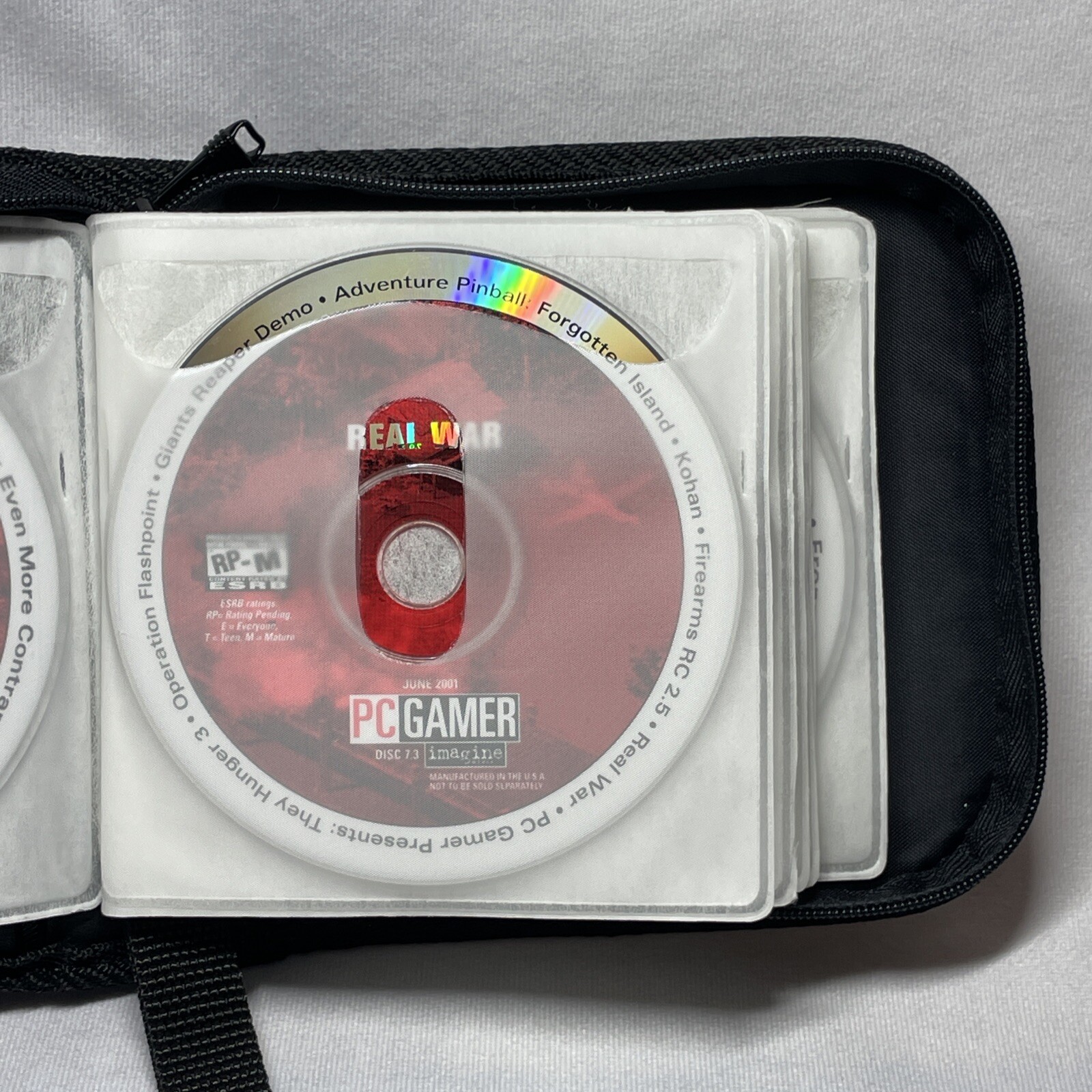 PC Gamer Demo CD Lot 15 Y2K 2000s Vintage Games Zippered Case