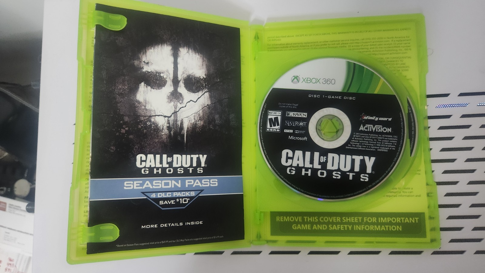 Call of Duty: Ghosts Xbox 360 w/ Bonus Map, Multiplayer, Online, Activision 2013