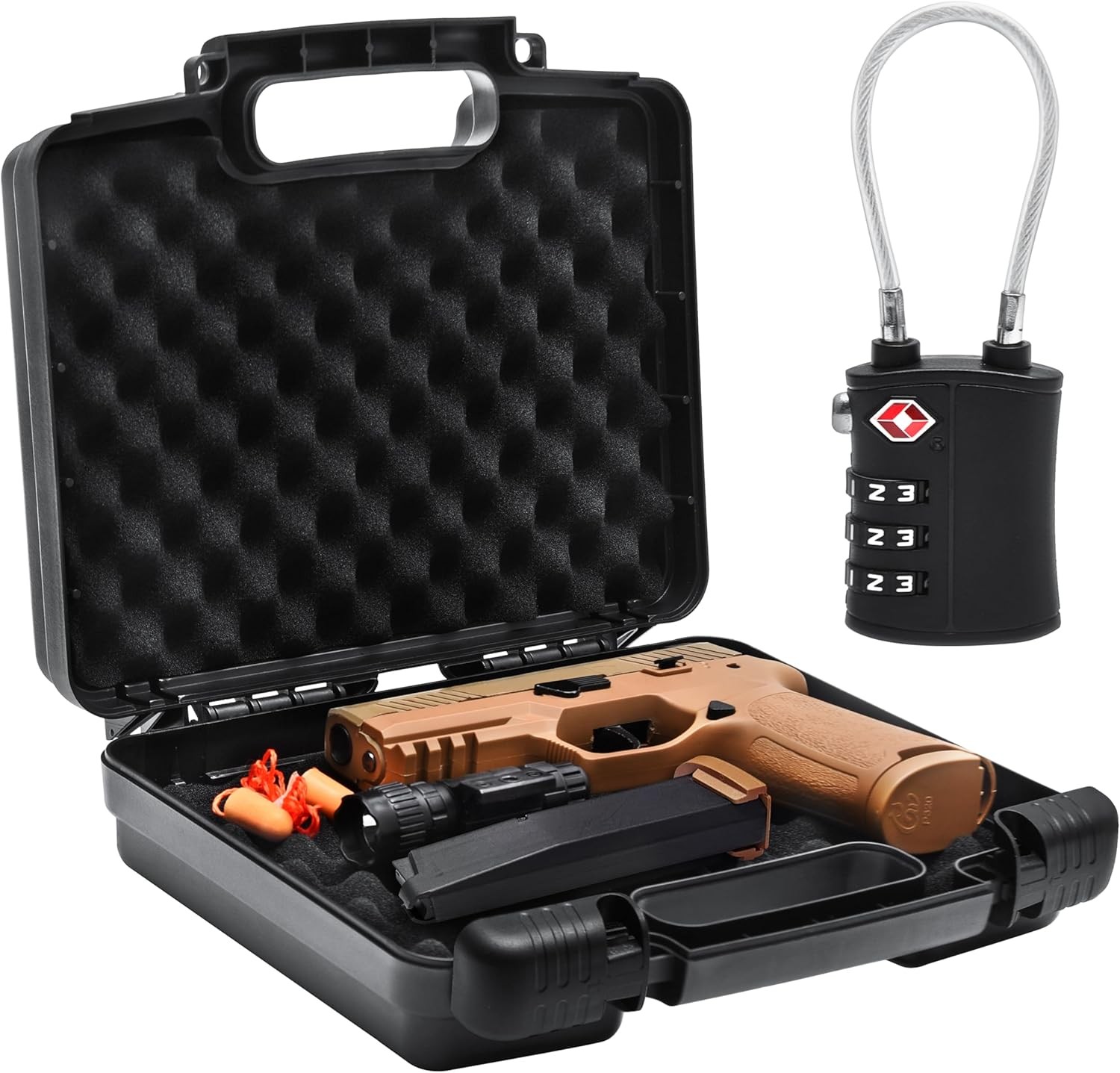 TSA Approved Firearm Gun Case for Handgun Pistol Revolver Shockproof Gun Storage