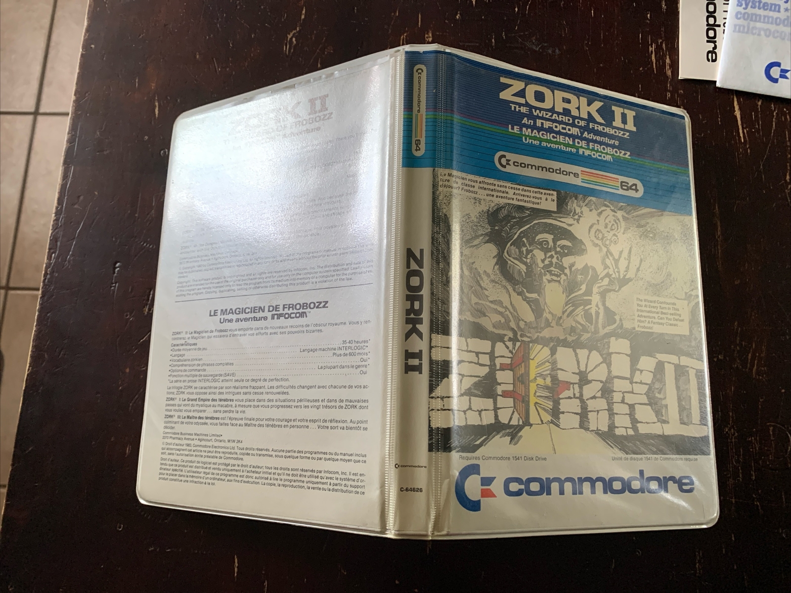 Zork II For Commodore 64 Game Disk French & English Version Clamshell Case Rare