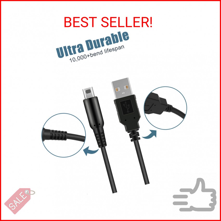 3DS USB Charger Cable, Power Charging Lead for Nintendo New 3DS XL/New 3DS/ 3DS