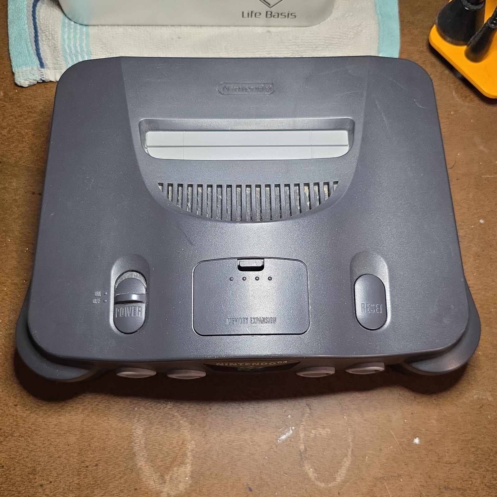 Nintendo 64 N64 Console NUS-001 (USA) with Aftermarket Power Adapter and AV Cord
