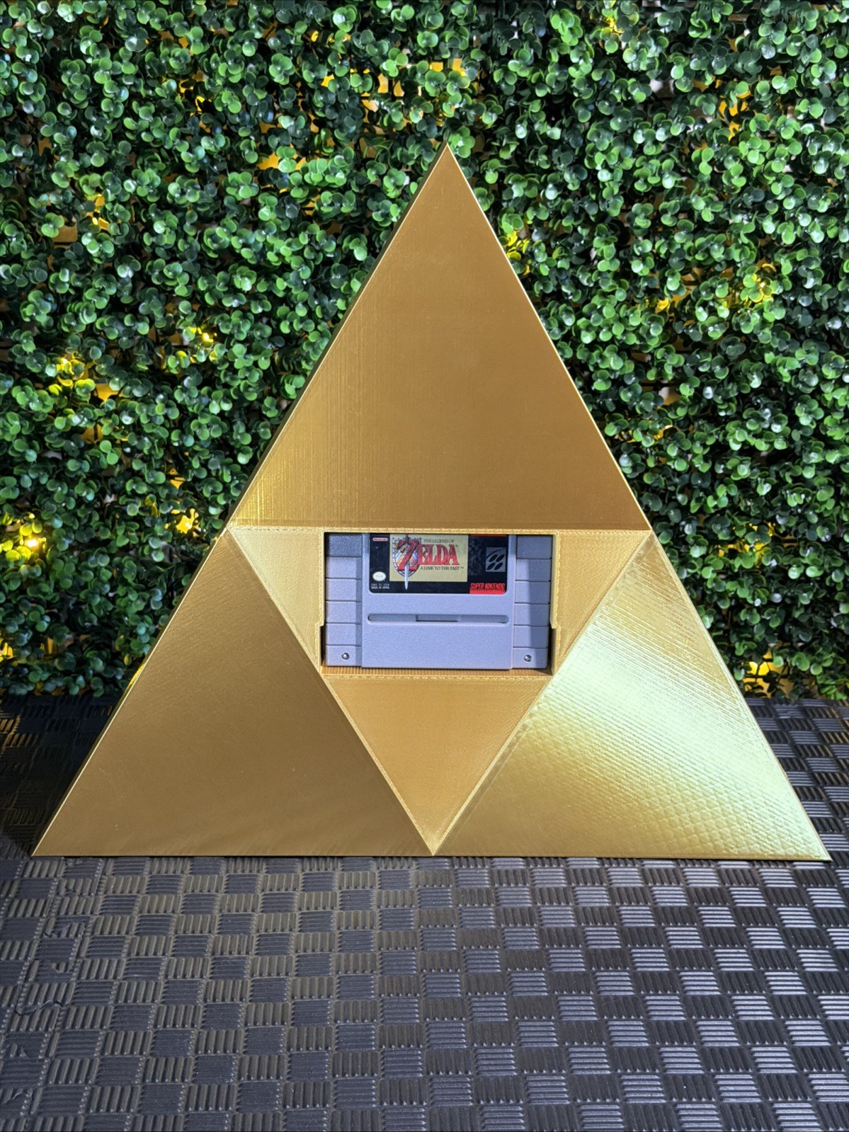Zelda Link to the Past Triforce SNES Super Nintendo Game Cartridge Display Stand