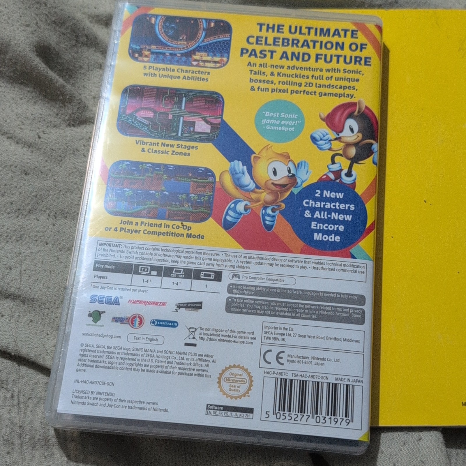 SEGA Sonic Mania Plus Nintendo Switch Platformer w/ Artbook & Original Case