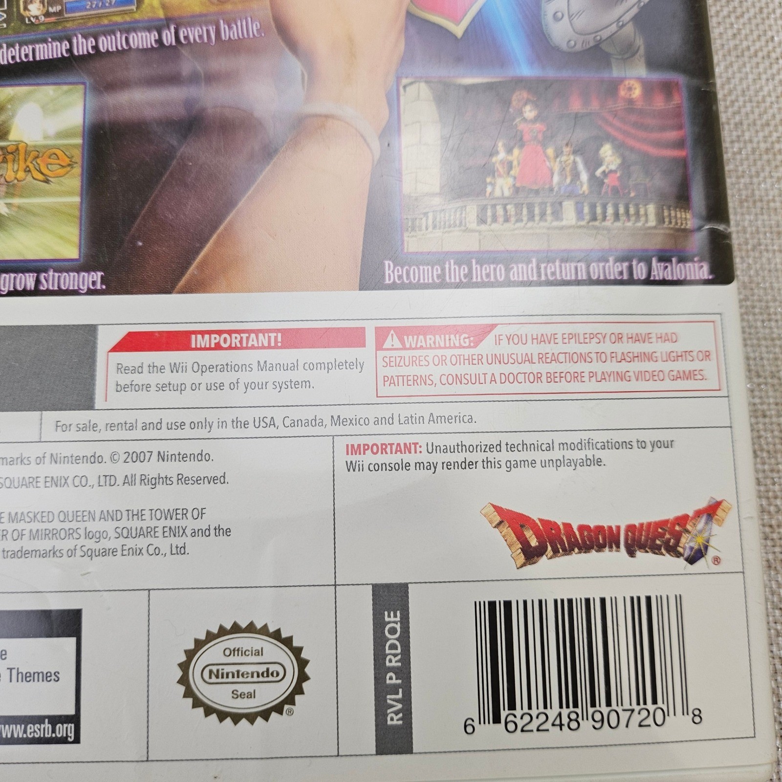 Dragon Quest Swords The Masked Queen and the Tower of Mirrors Nintendo Wii CIB
