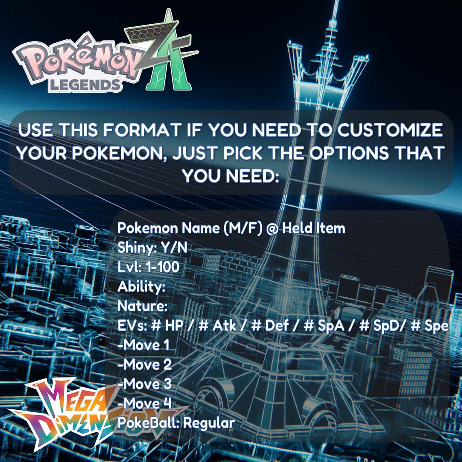 ✨ Pokemon Legends ZA (Z-A) ✨ Any Shiny Alpha ✨ 6IV ✨ NEW DLC 💥 Pokemon ZA