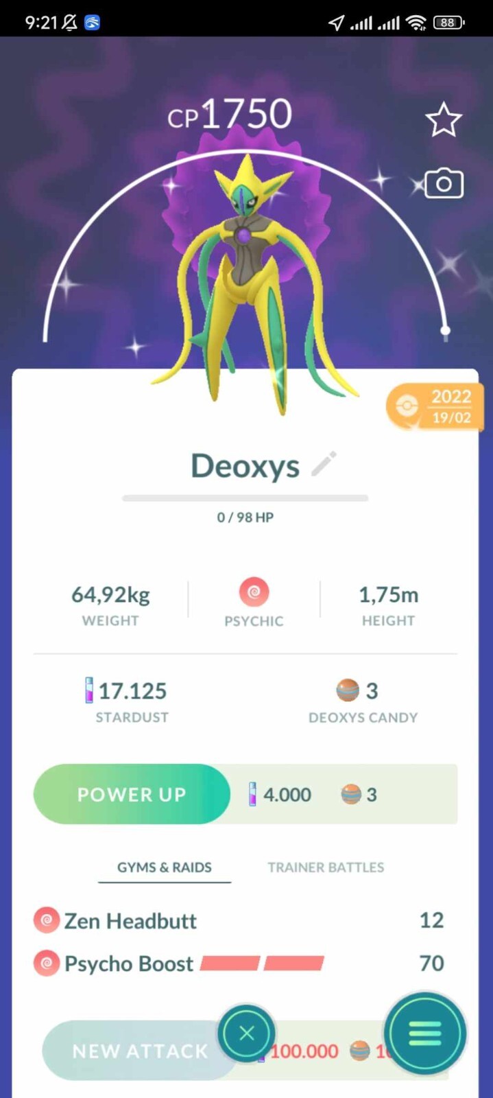 Pokemon Trade G0 — Shiny Mythical DEOXYZ — For Pokemon Home