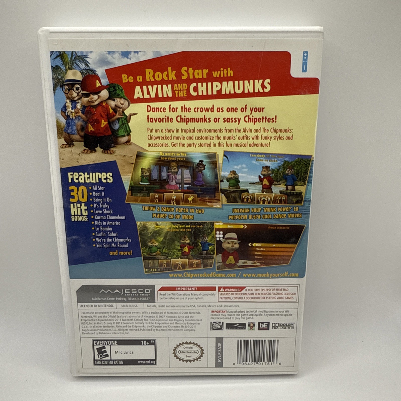 Alvin and the Chipmunks – Chipwrecked (Nintendo Wii, 2011) With Manual Included