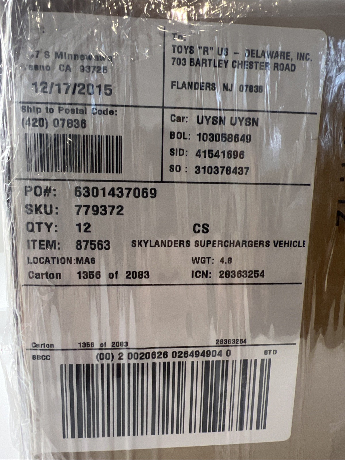 Skylanders Superchargers- 2 Full Cases (24) Units Toys” R” US Uncirculated Stock