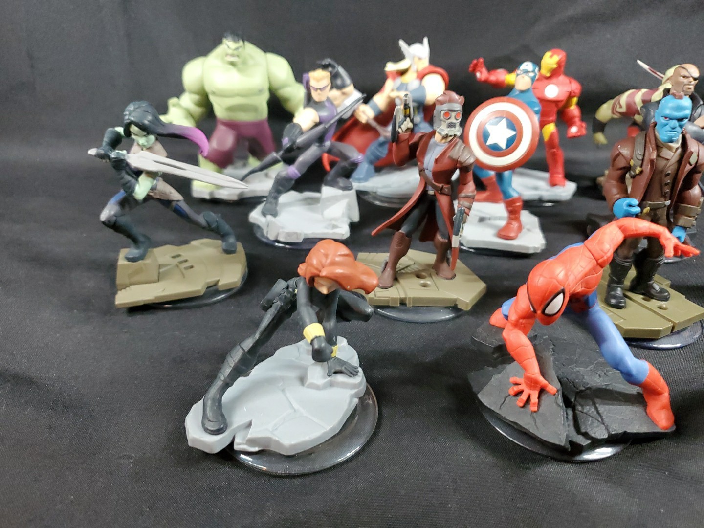 Disney Infinity Marvel Figures Hulk Spider-Man Thor Iron Man Rocket Racoon Lot