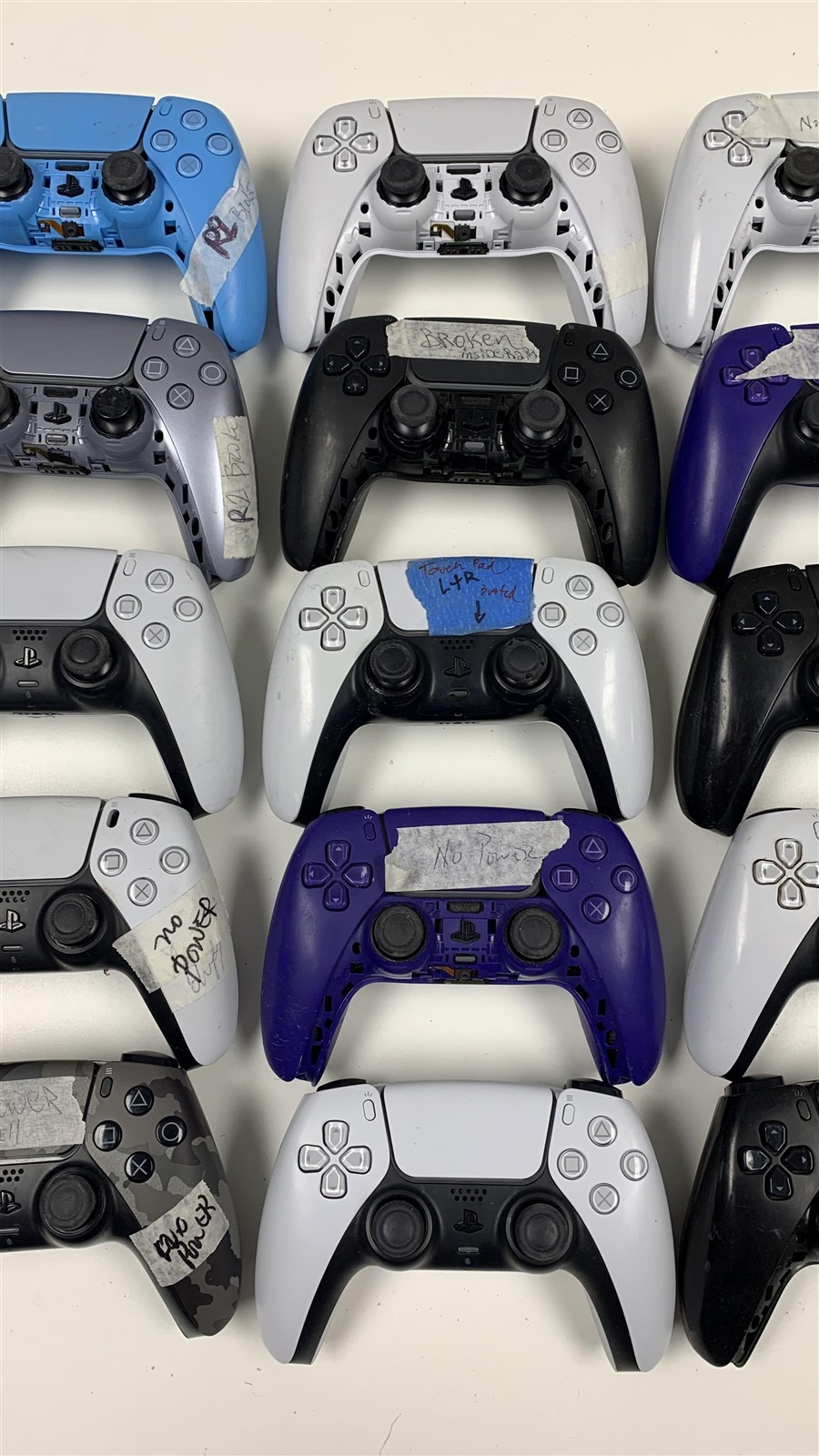Bulk Lot 20 Sony PS5 DualSense Controllers Broken Parts Repair Wholesale