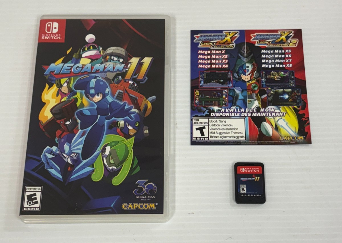 MEGA MAN 11 NINTENDO SWITCH VIDEO GAME COMPLETE W/ INSERT TESTED