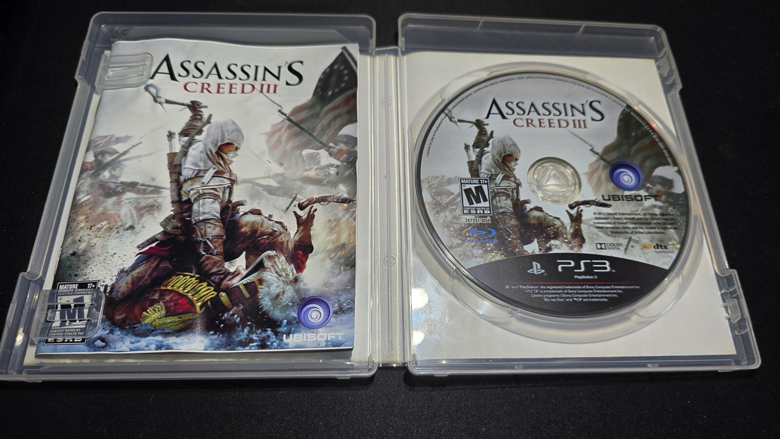 Assassin’s Creed III 3 Black Label Sony Playstation 3 PS3 EX+NM disc COMPLETE-wd