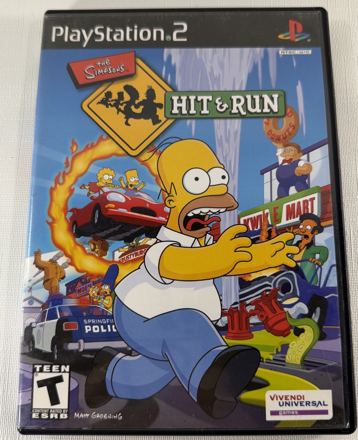 The Simpsons: Hit & Run (PlayStation 2, 2003) COMPLETE W/ REG Card, Tested