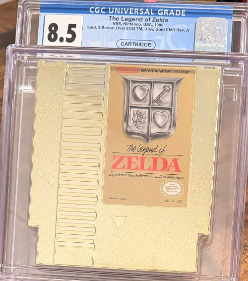 CGC 8.5 oval seal The Legend of Zelda nintendo nes gold cart factory MINT 8.5