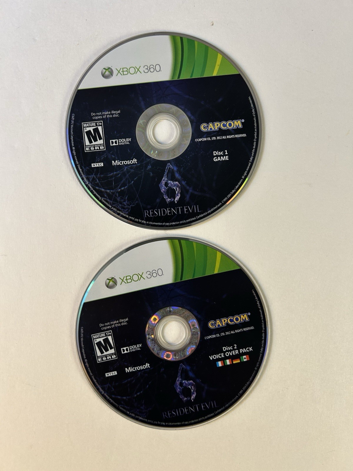 Resident Evil 6 Xbox 360 2 Disc Set 2012 Capcom Tested