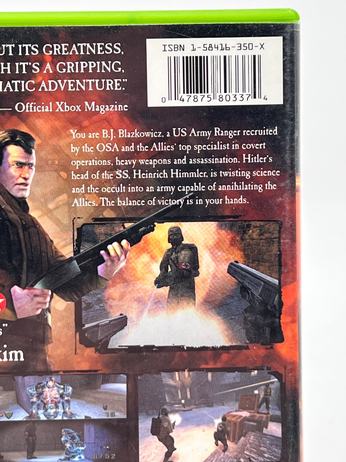 Return to Castle Wolfenstein Tides of War Xbox Complete CIB Tested Authentic