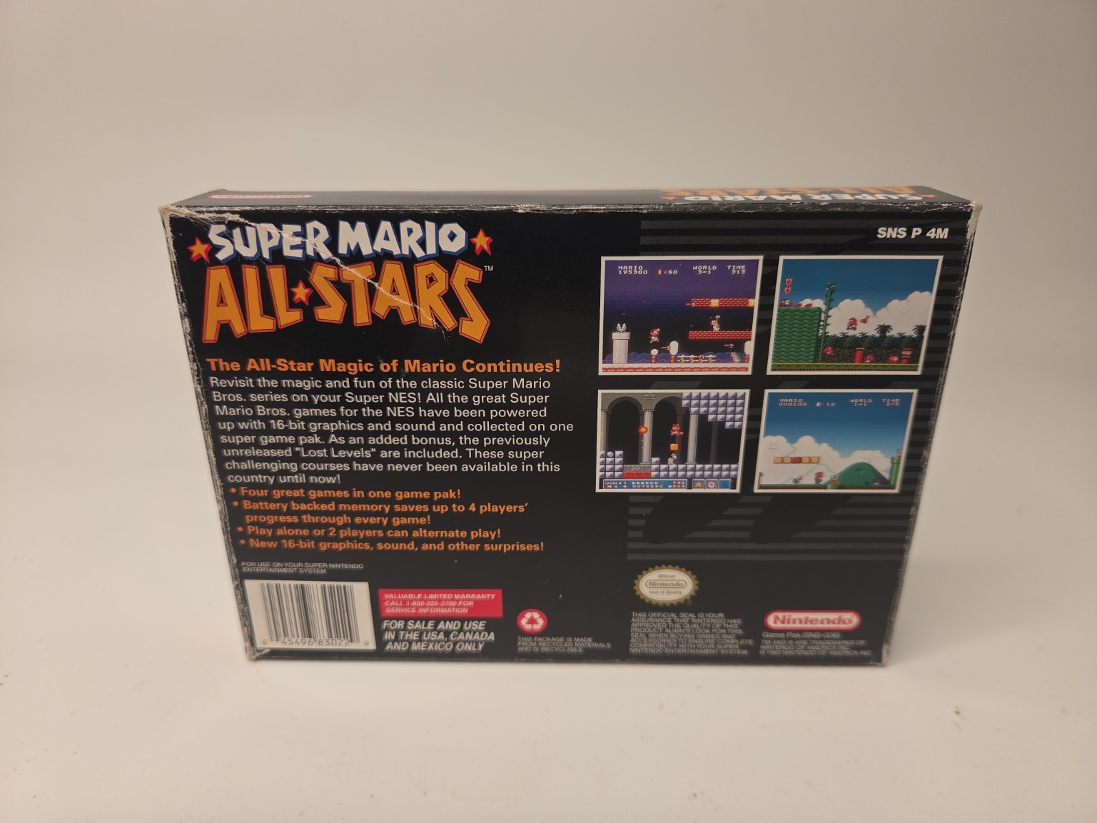 Super Mario All-Stars (Super Nintendo SNES) CIB Complete in Box Manual TESTED