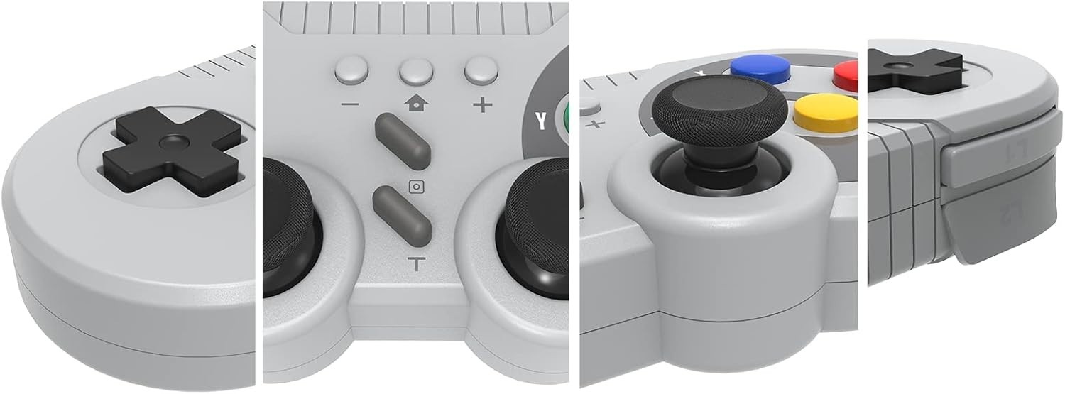 Wireless Switch Gamepad Gray with Motion Vibration Turbo for NS PC – Classic …