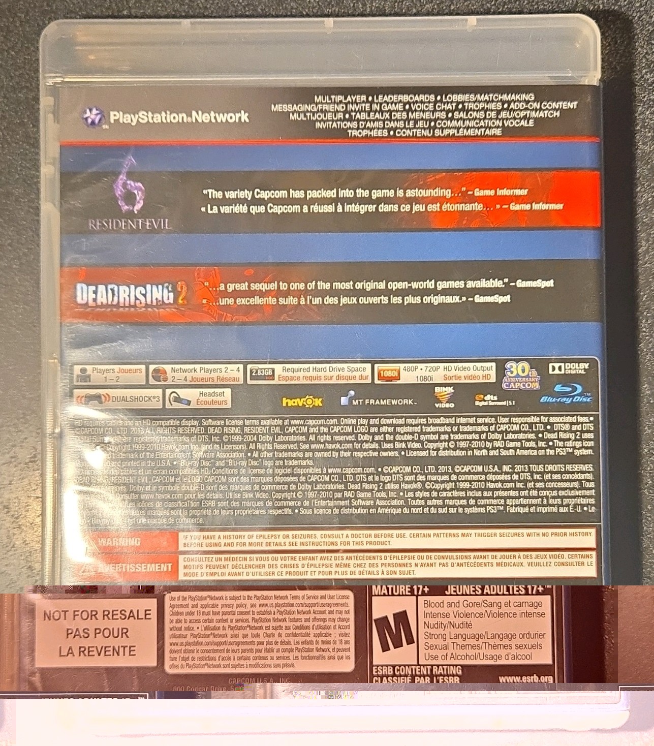 Capcom Essentials (PS3) Resident Evil Compilation 2013 NTSC-U/C M Not For Resale