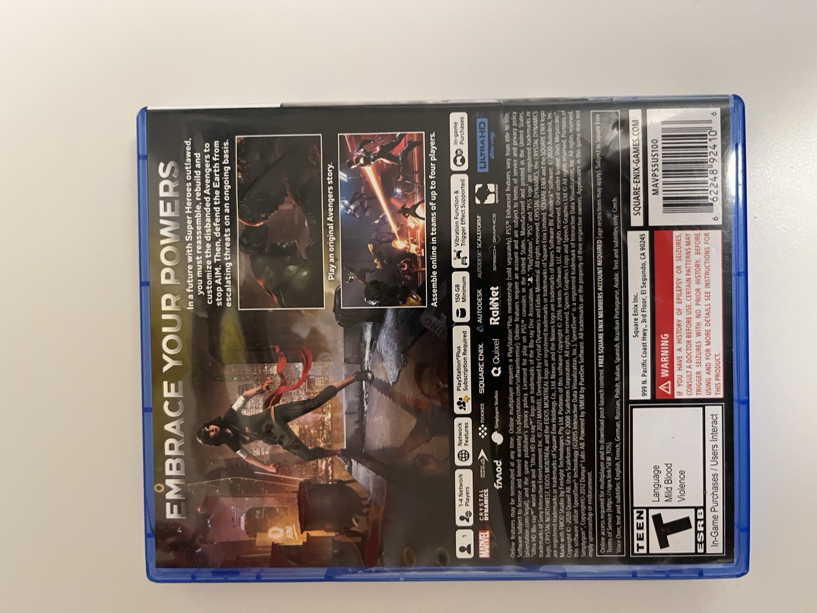 Marvel’s Avengers PS5 Square Enix Ultra HD Online Playability Action Adventure