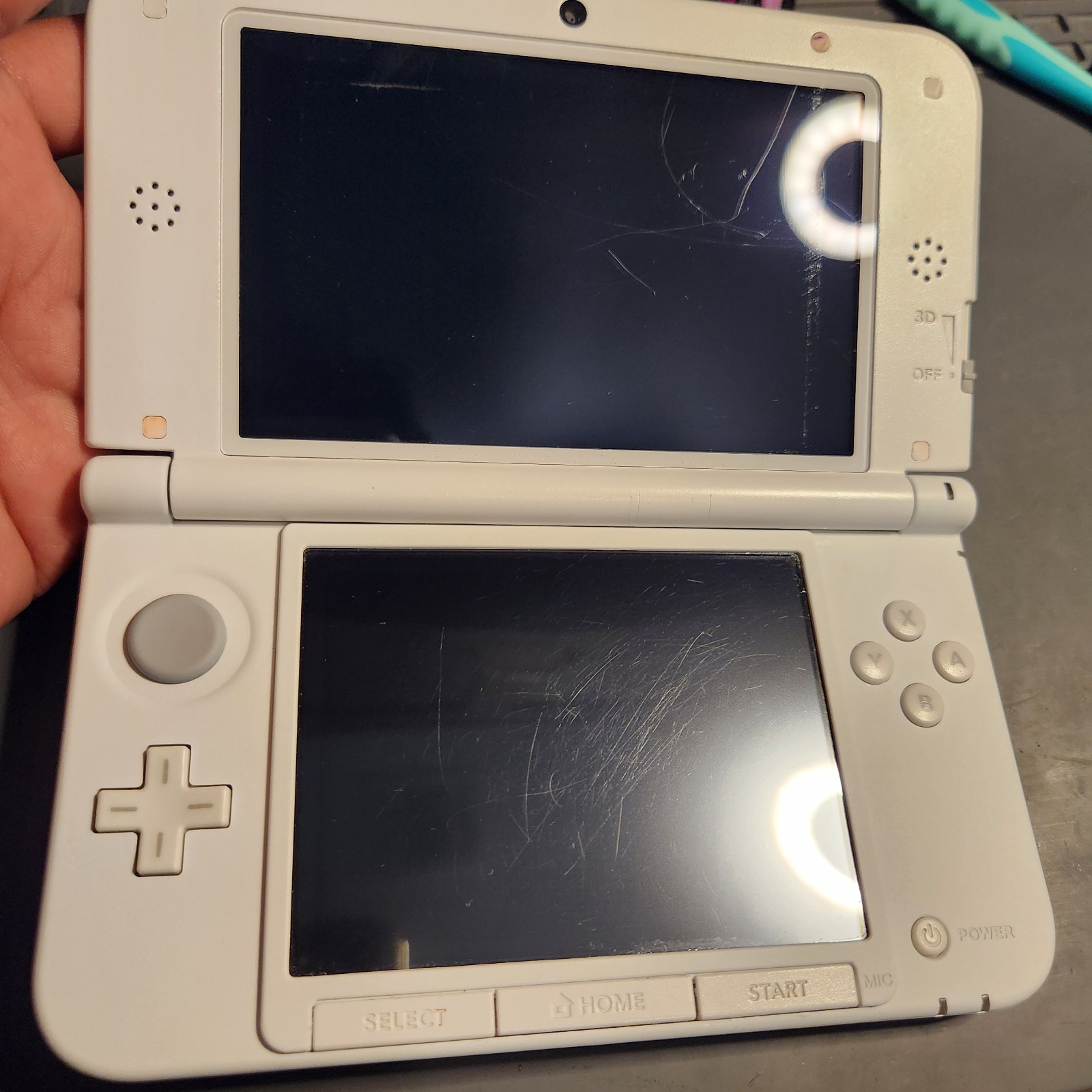 Nintendo 3DS XL White & Pink Handheld System w/Charger FREE Ship!