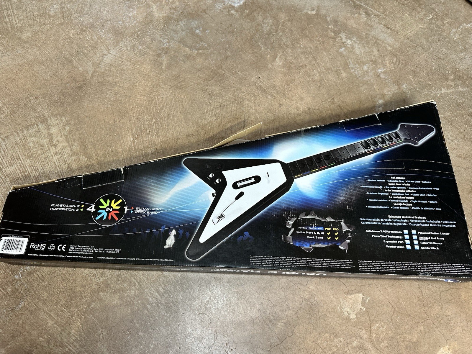 Ant Commandos TAC Flying V Wireless Guitar Hero PS2 DRV-WL-BLKV3