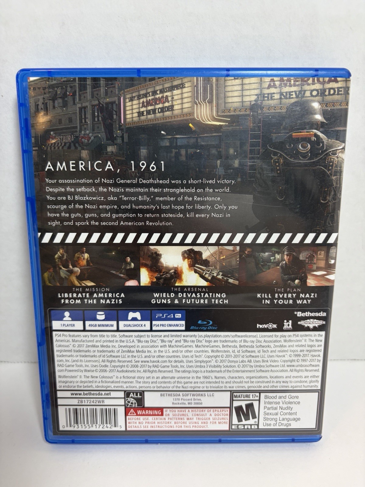 Wolfenstein II 2 The New Colossus PS4 Sony PlayStation 4 – CIB Tested & Working