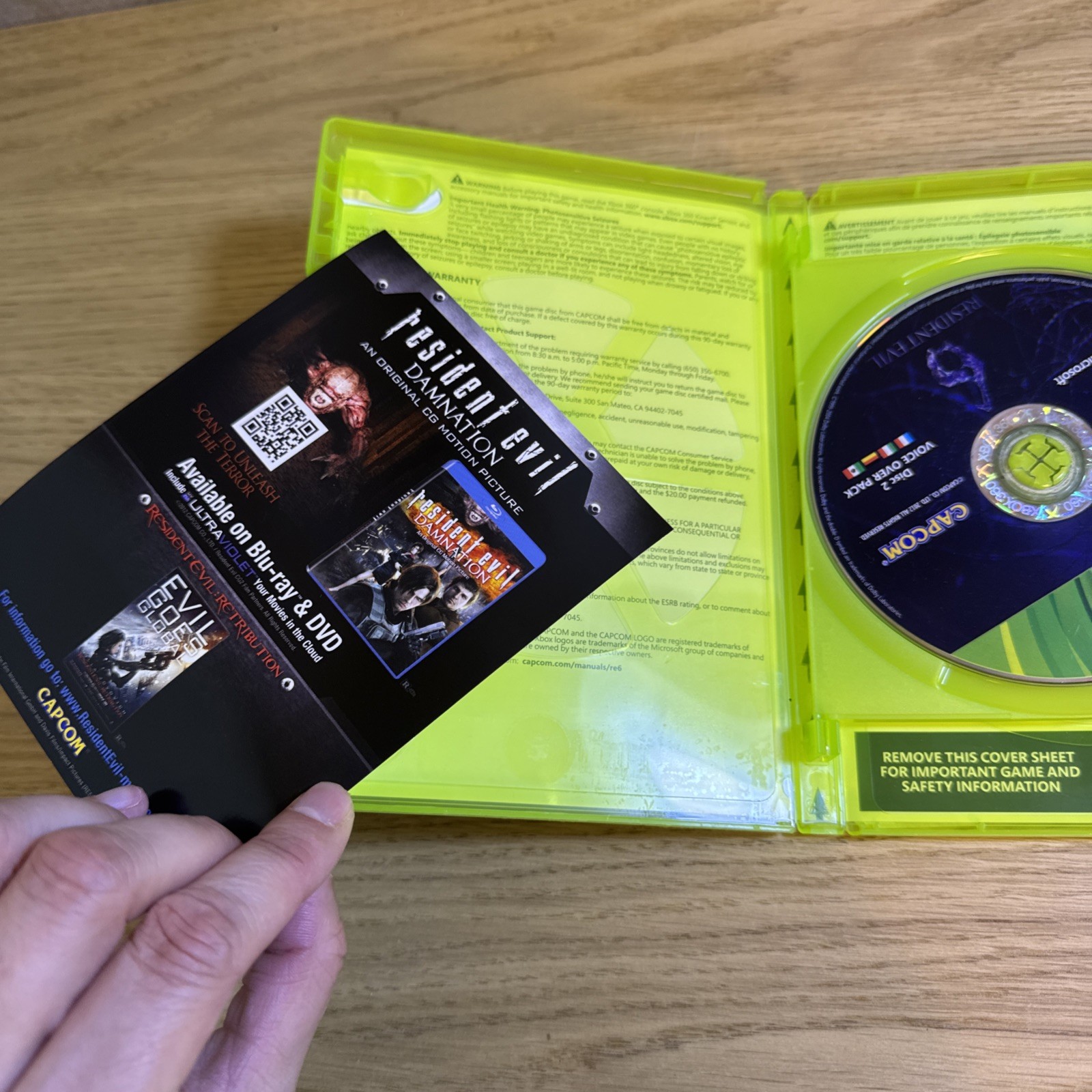 Resident Evil 6 (Microsoft Xbox 360, 2012) No Manual