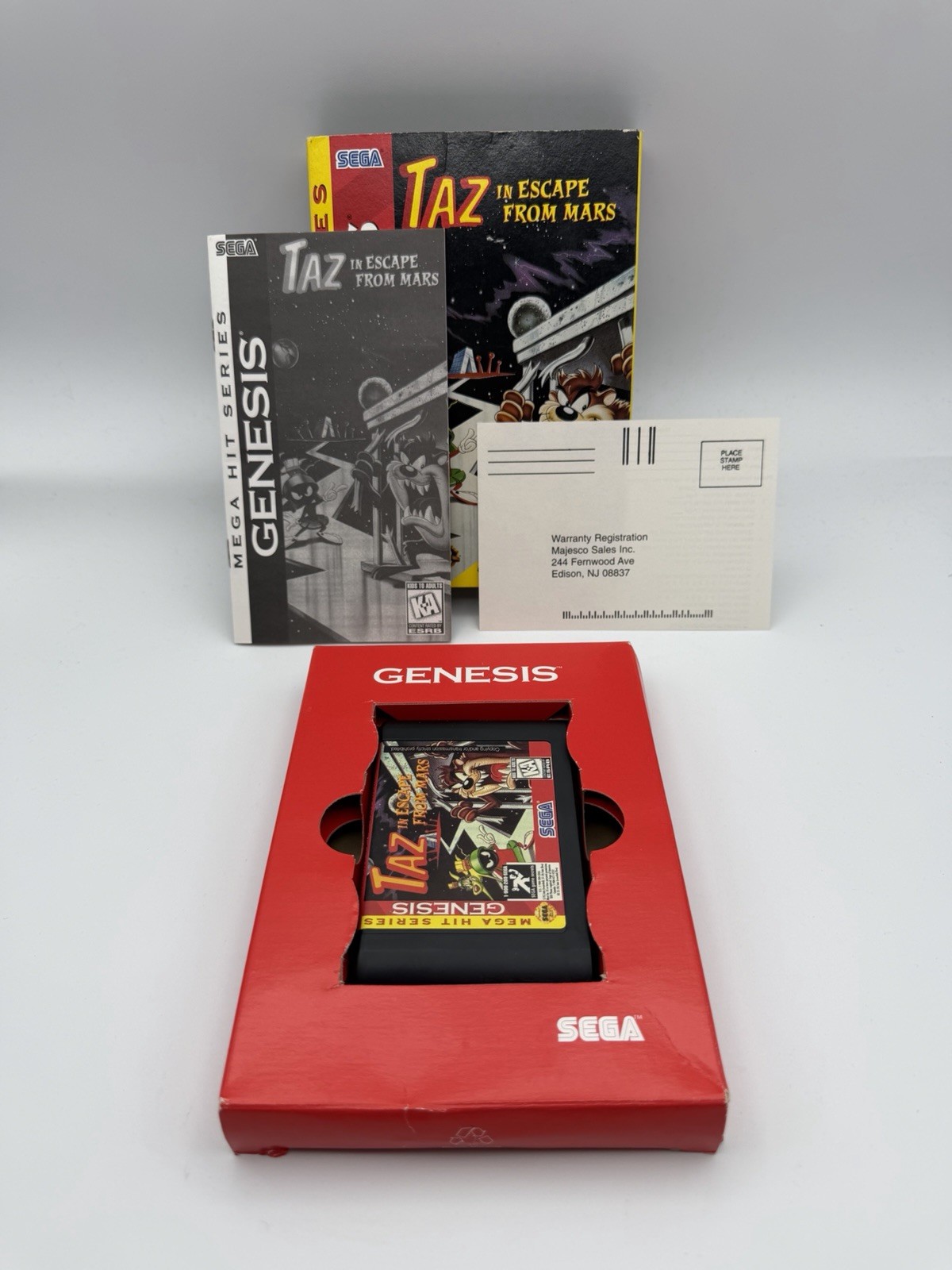 Taz in Escape From Mars (Sega Genesis, 1994) CIB Complete in Box with Manual